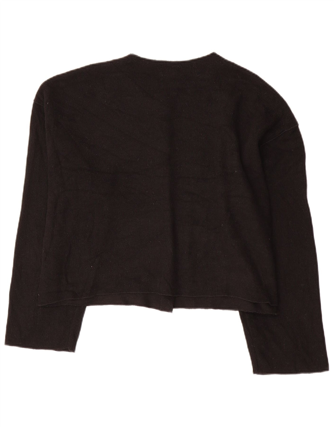 Zara Damen Crop Cardigan Pullover UK 18 XL Schwarz Polyester