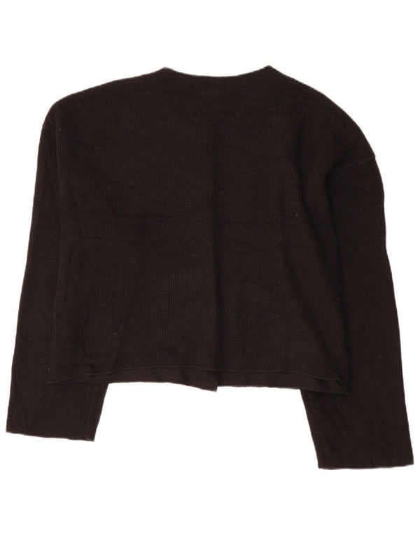 Zara Damen Crop Cardigan Pullover UK 18 XL Schwarz Polyester