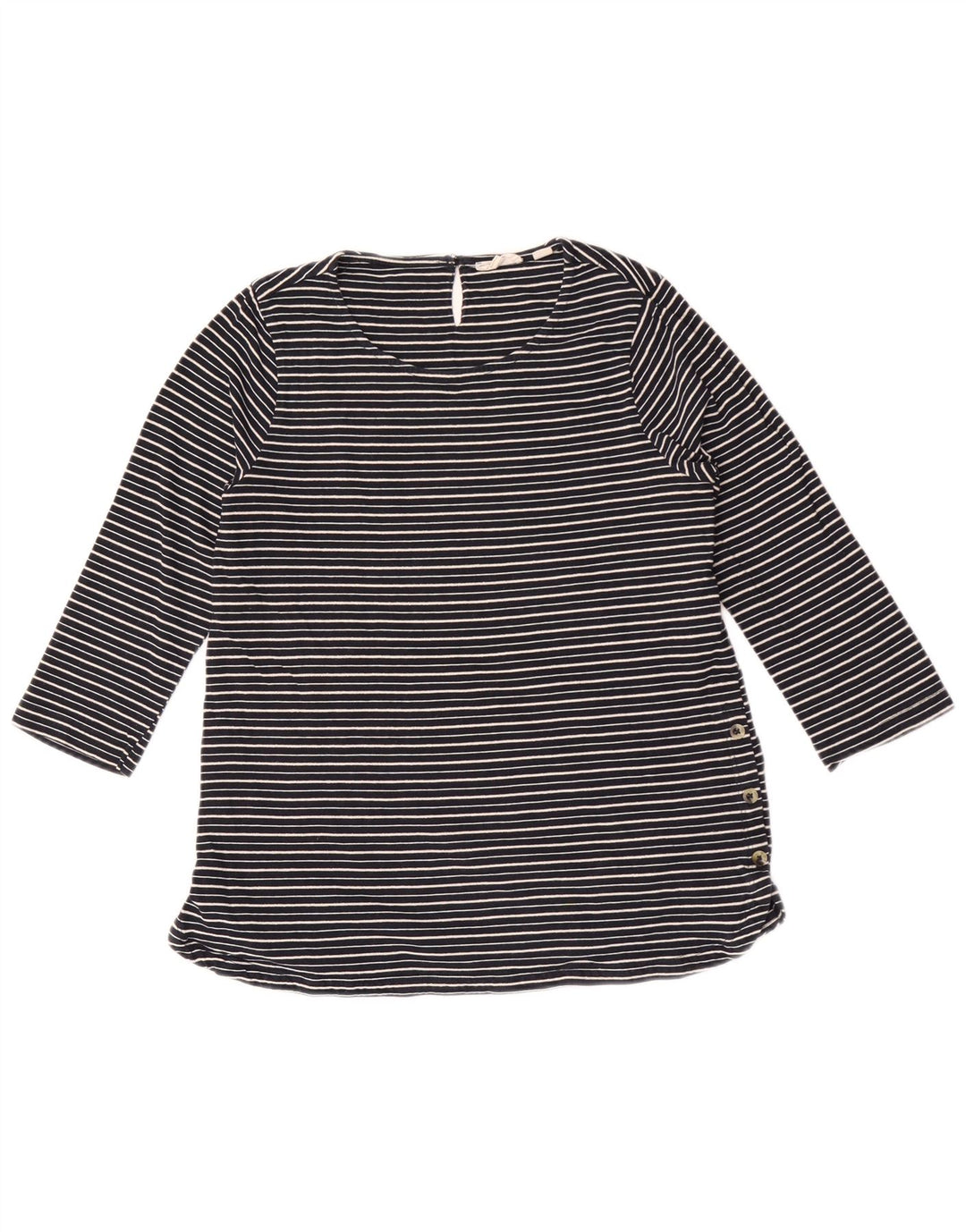 Fat Face Damen-Top mit 3/4-Ärmeln, Größe S, Marineblau, gestreift