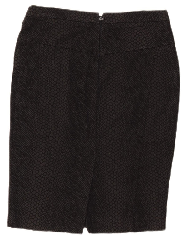 Zara Damen Bleistiftrock Small W28 Schwarz Animal Print