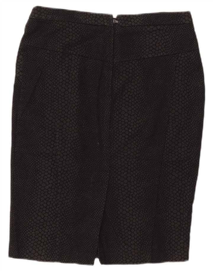 Zara Damen Bleistiftrock Small W28 Schwarz Animal Print