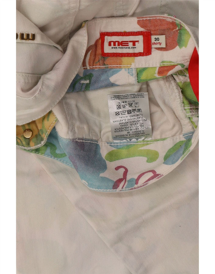 MET Damen Slim Jeans W30 L32 Weiße Baumwolle