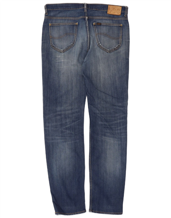 Lee Herren Rider Slim Jeans W34 L32 Blaue Baumwolle