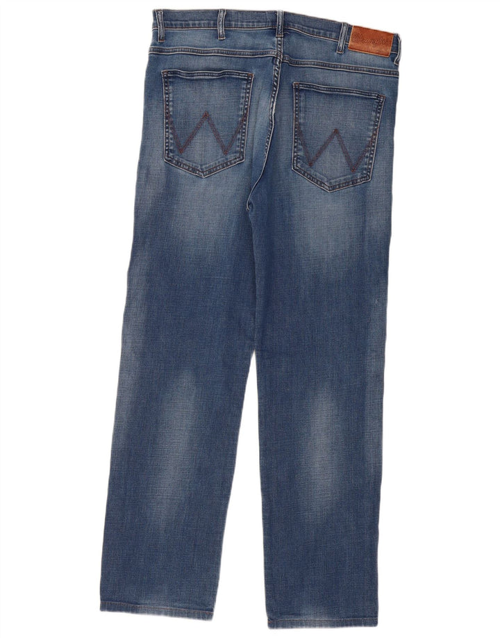 WRANGLER Herren Arizona Straight Jeans W38 L32 Blaue Baumwolle