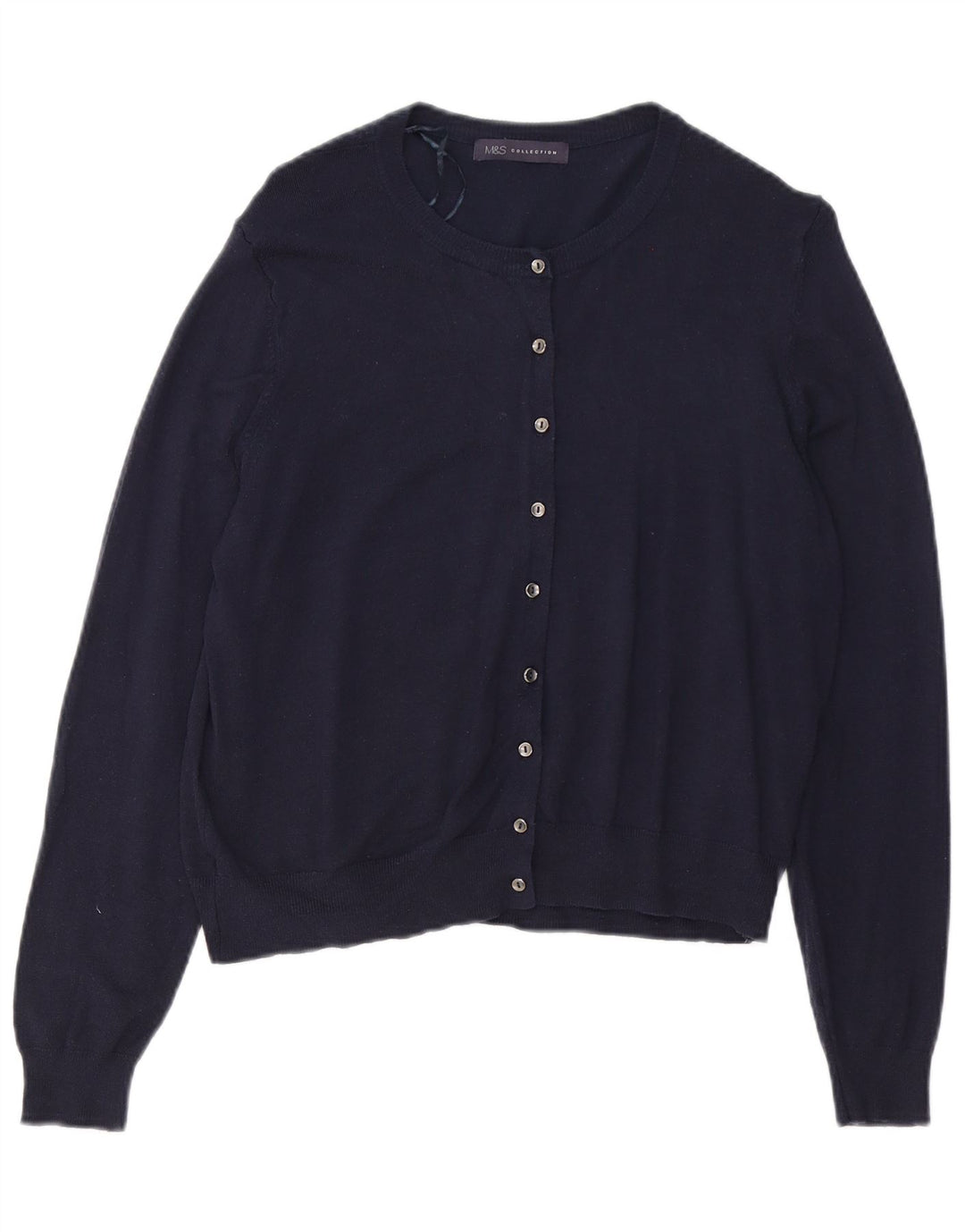 Marks & Spencer Damen-Cardigan-Pullover UK 16 Large Marineblaue Viskose