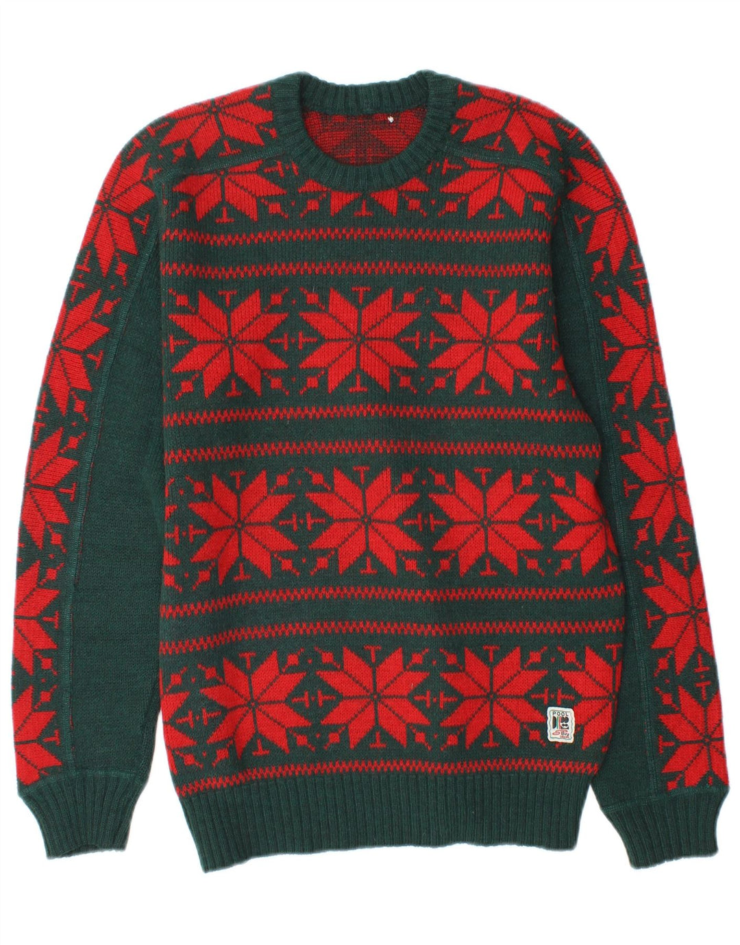 Silvy Herren-Pullover mit Rundhalsausschnitt, Mittelgrün, Fair Isle