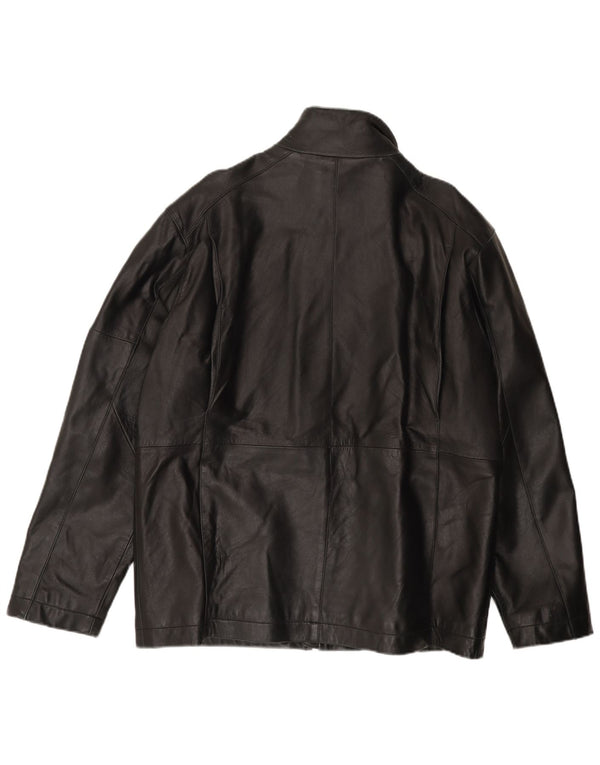 HELIUM Herren Lederjacke UK 42 XL Schwarzes Leder