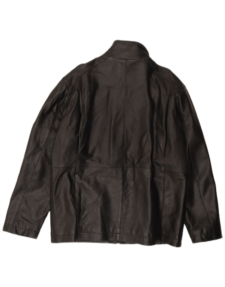HELIUM Herren Lederjacke UK 42 XL Schwarzes Leder