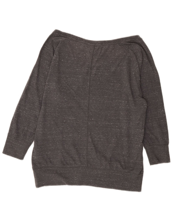 Nike Womens Graphic Sweatshirt Pullover UK 14 Mittelgrau gefleckte Baumwolle