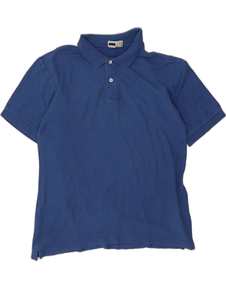 FILA Mens Polo Shirt IT 50 Medium Blue Cotton Vintage Fila and Second-Hand Fila from Messina Hembry 