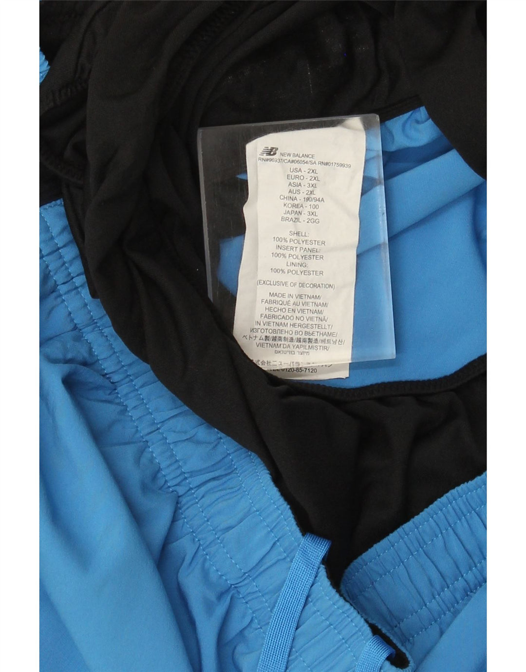New Balance Herren-Sportshorts 2XL Blaues Colourblock-Polyester