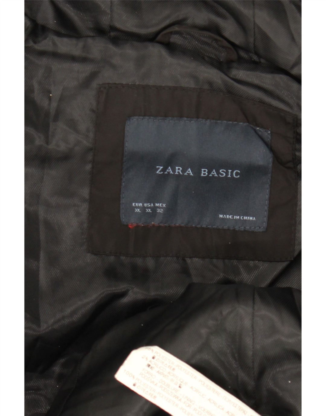 Zara Damen Kapuzenmantel, gepolstert, UK 18, XL, Schwarz, Polyester