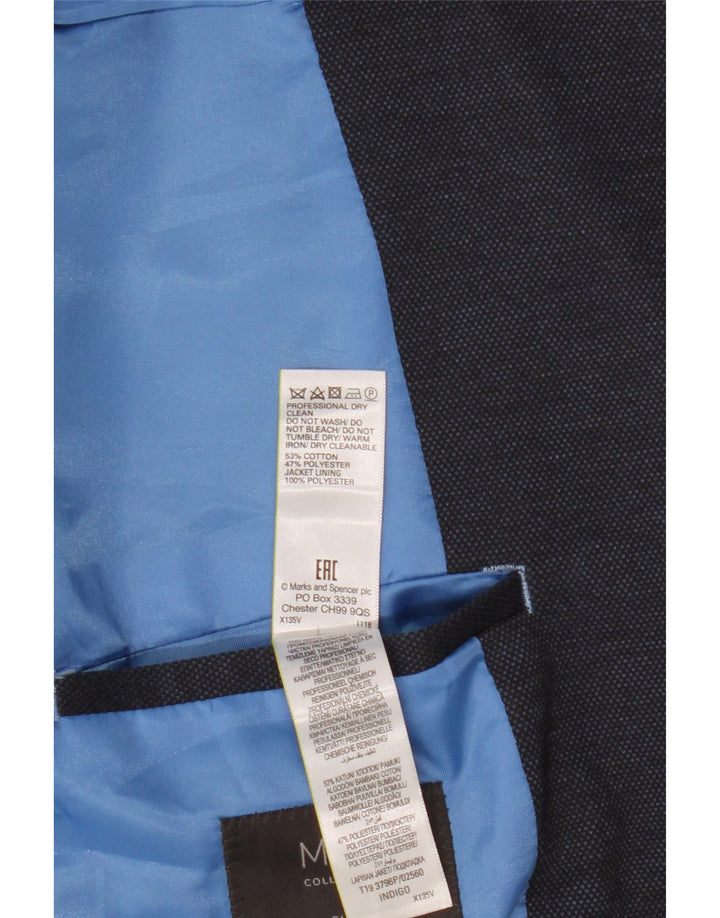 MARKS & SPENCER Herren-Blazer mit 2 Knöpfen, schmale Passform, UK 46, XL, Marineblau