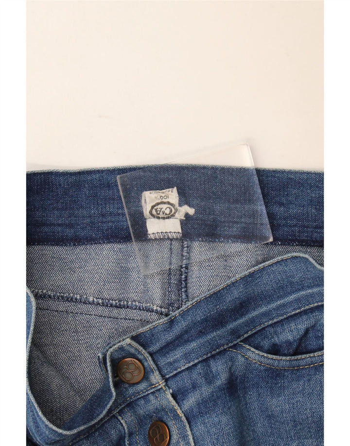 C&A Damen-Jeansrock mit hoher Taille, W28, mittelblaue Baumwolle