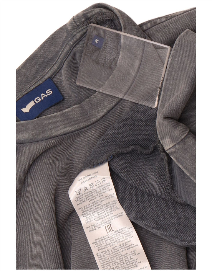 Gas Herren-Sweatshirt-Pullover aus mittelgrauer Baumwolle
