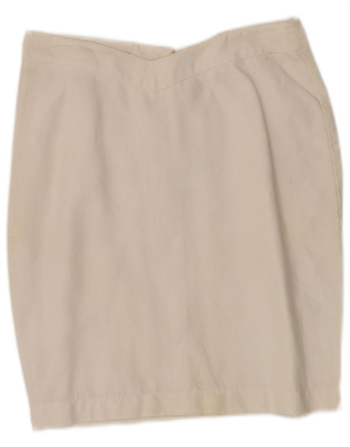 Byblos Damen Bleistiftrock IT 40 Small W28 Weißes Leinen