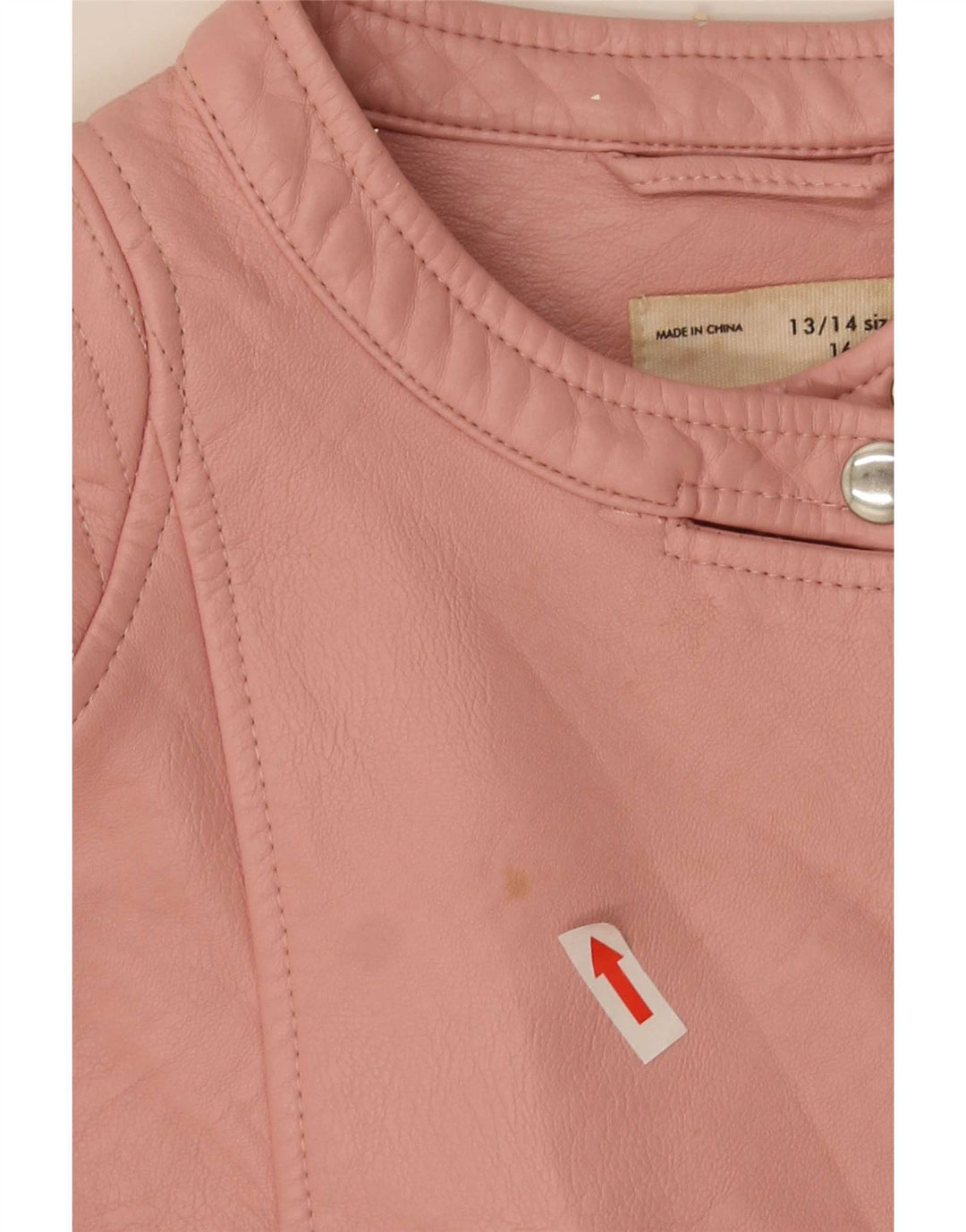 Zara Mädchen-Kunstlederjacke, 13–14 Jahre, rosa Polyester
