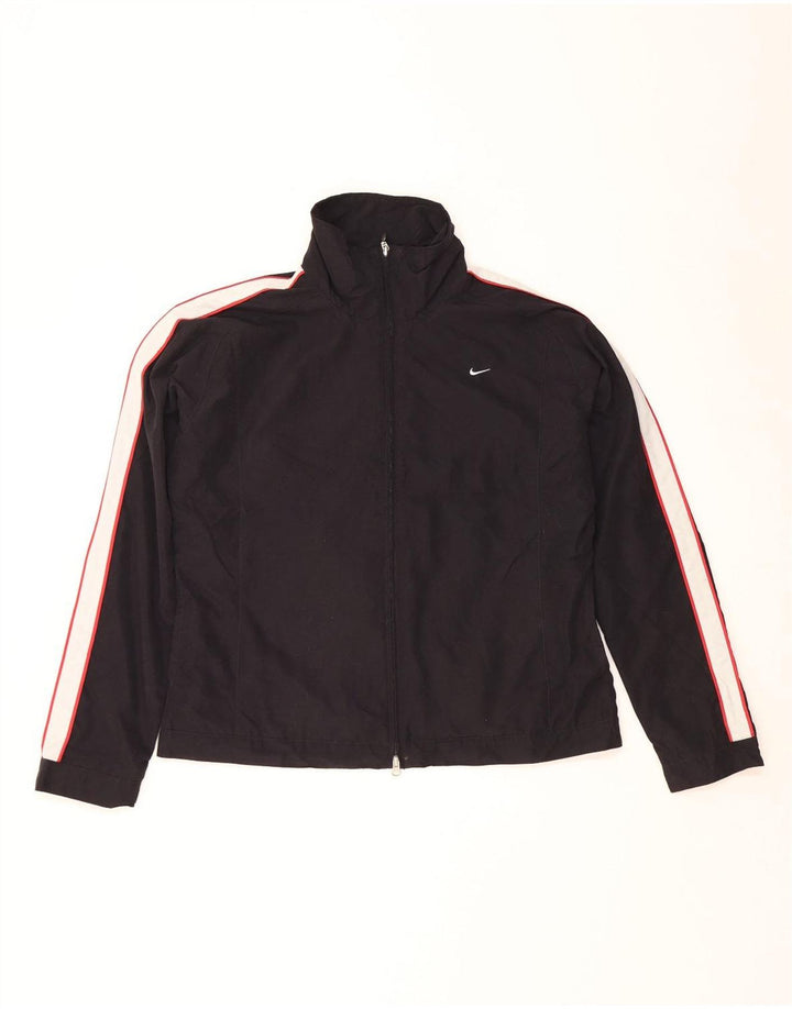 Nike Damen-Trainingsanzugoberteil, US 16/18 XL, schwarzes Colourblock-Polyester