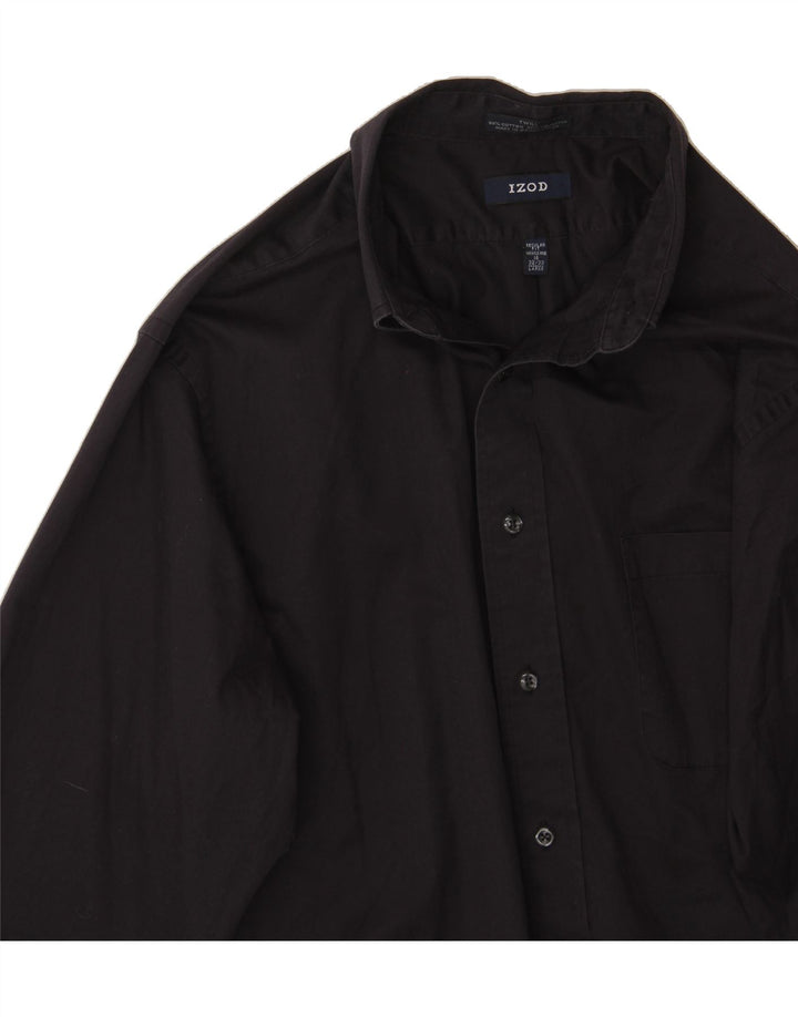 IZOD Mens Regular Fit Shirt Size 16 Large Black Cotton Vintage Izod and Second-Hand Izod from Messina Hembry 