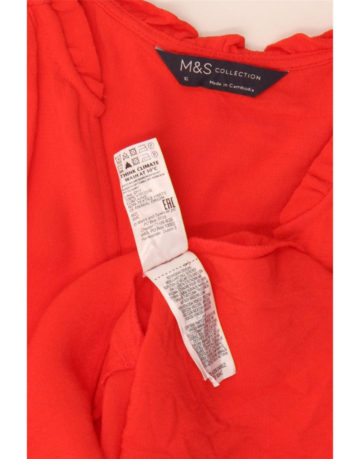 Marks & Spencer Langärmliges, übergroßes Etuikleid für Damen, Gr. 40, Größe L, Rot