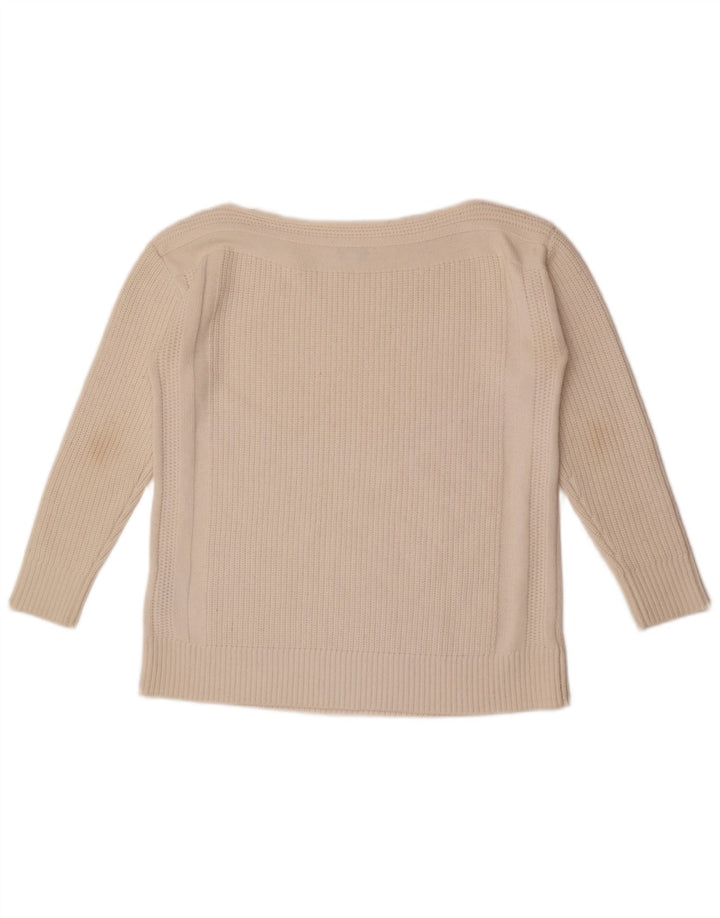 Reiss Damen-Pullover in Übergröße mit U-Boot-Ausschnitt, Gr. 10, Größe S, weiße Wolle