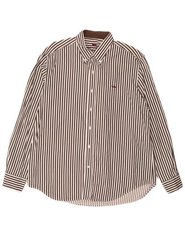 Harmont & Blaine Herrenhemd 2XL Brauner Nadelstreifen