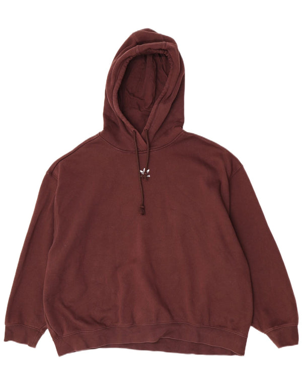 Adidas Damen Übergroßer Kapuzenpullover UK 20/22 XL Braune Baumwolle