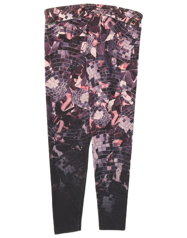 Reebok Damen-Leggings UK 16/18, groß, mehrfarbig, geometrisch, Polyester