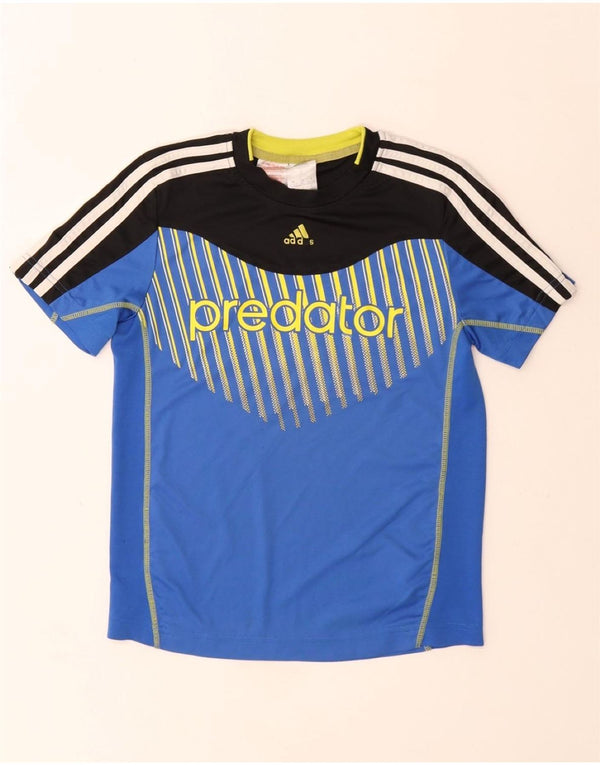 Adidas Predator Graphic T-Shirt für Jungen, 11–12 Jahre, blaues Farbblockdesign