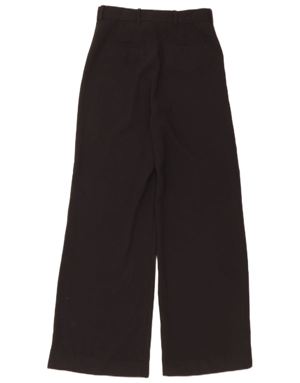 Zara Damen Freizeithose mit hoher Taille und weitem Bein, Größe S, W26, L30, Schwarz