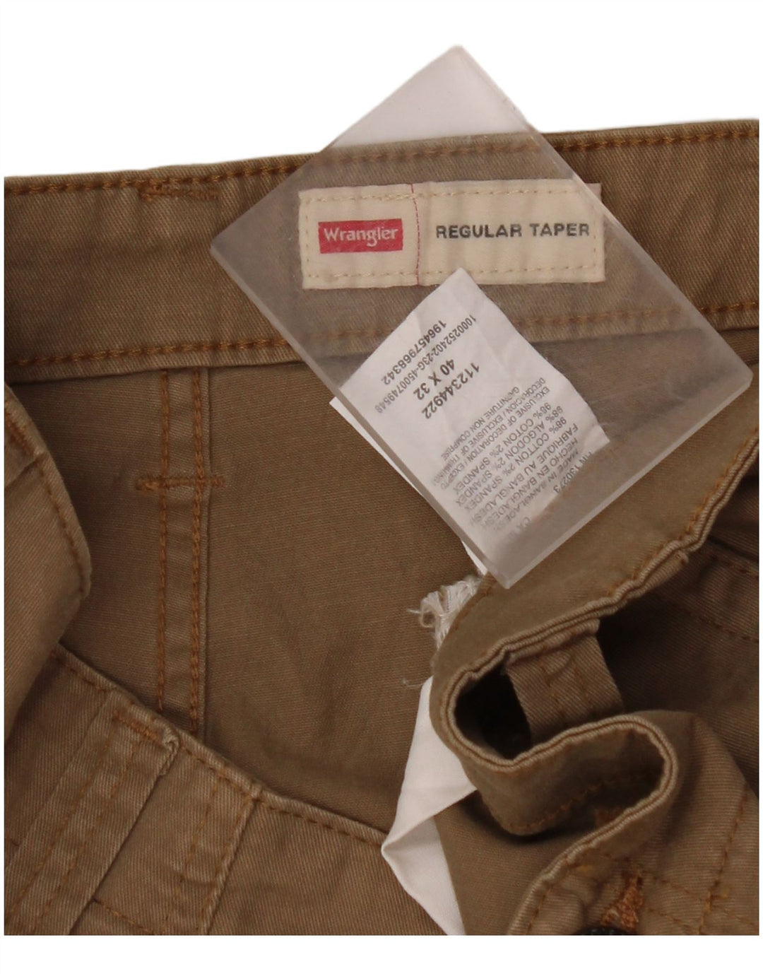 WRANGLER Herren Regular Tapered Cargohose W40 L32 Beige Baumwolle