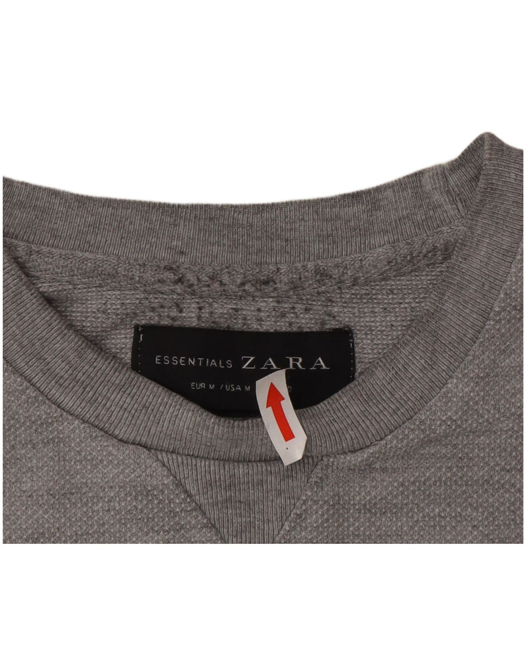 Zara Herren-Sweatshirt-Pullover aus mittelgrauer Baumwolle