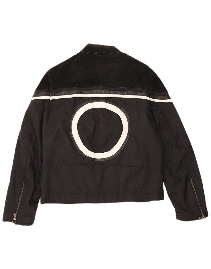 Les Boulevards Damen Graphic Racer Jacke IT 48 XL Schwarz Farbblock