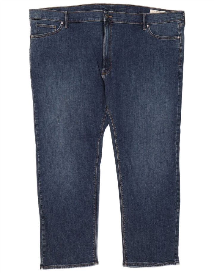 Marks & Spencer Herren Straight Jeans W50 L29 Blaue Baumwolle