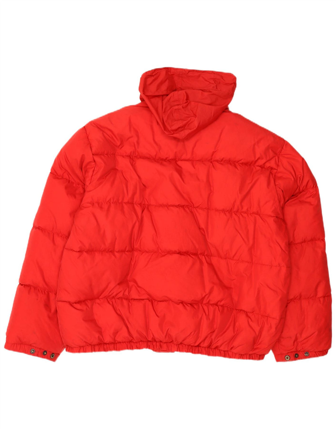 Wattierte Vintage-Herrenjacke mit Kapuze, UK 40, großes rotes Polyamid