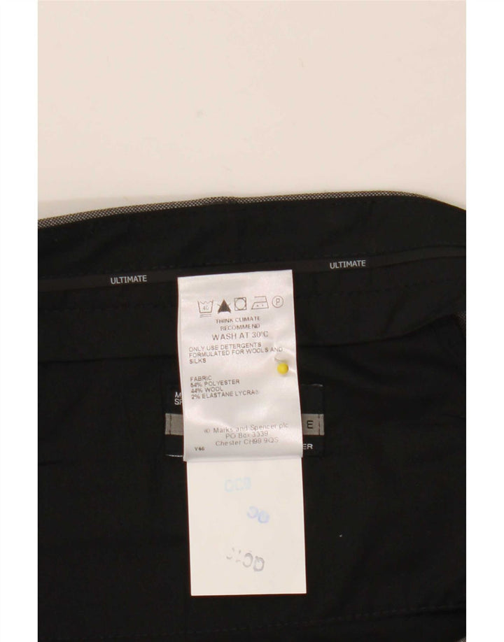 Marks & Spencer Herren Ultimate Pegged Anzughose W38 L31 Graues Polyester