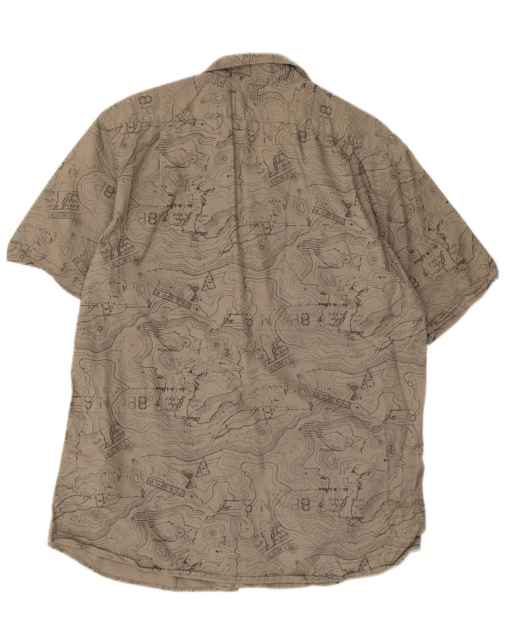 Eddie Bauer Herren-Hemd mit abstraktem Muster, klassische Passform, groß, beige Baumwolle