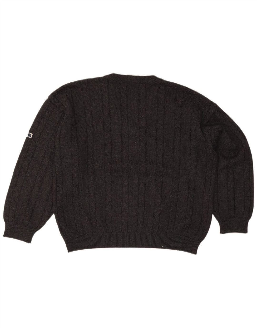 Navigare Herren-Pullover mit V-Ausschnitt, große graue Wolle