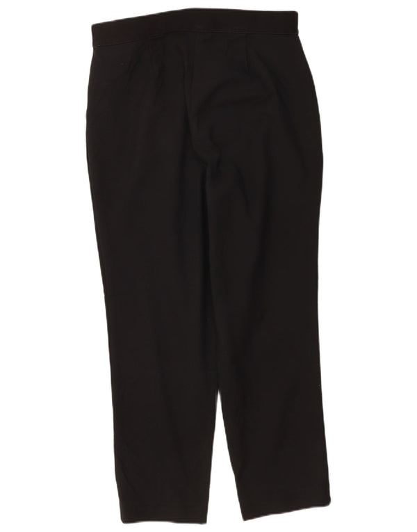 Marks & Spencer Womens Tapered Cropped Trousers UK 12 Medium W30 L25 Black