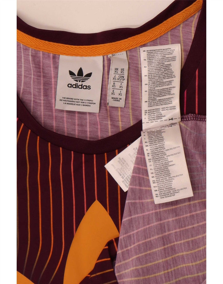 Adidas Herren Grafikweste Top XS Burgunderrot gestreift Polyester