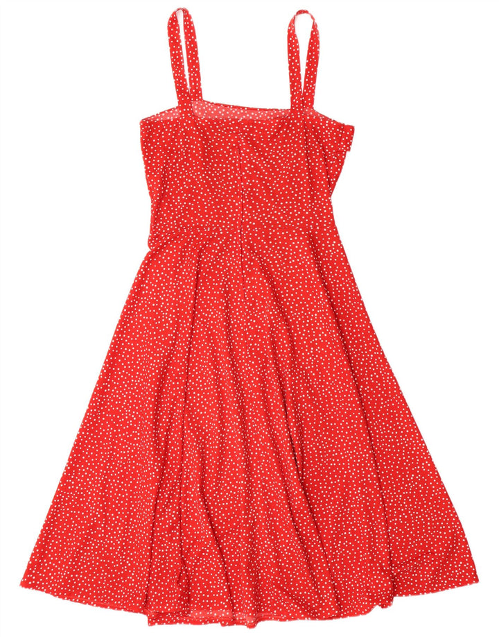VINTAGE Womens Sundress IT 38 XS Red Spotted Polyester