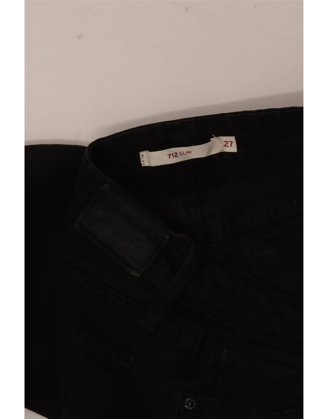 LEVI'S Damen 712 Slim Jeans W27 L28 Schwarz