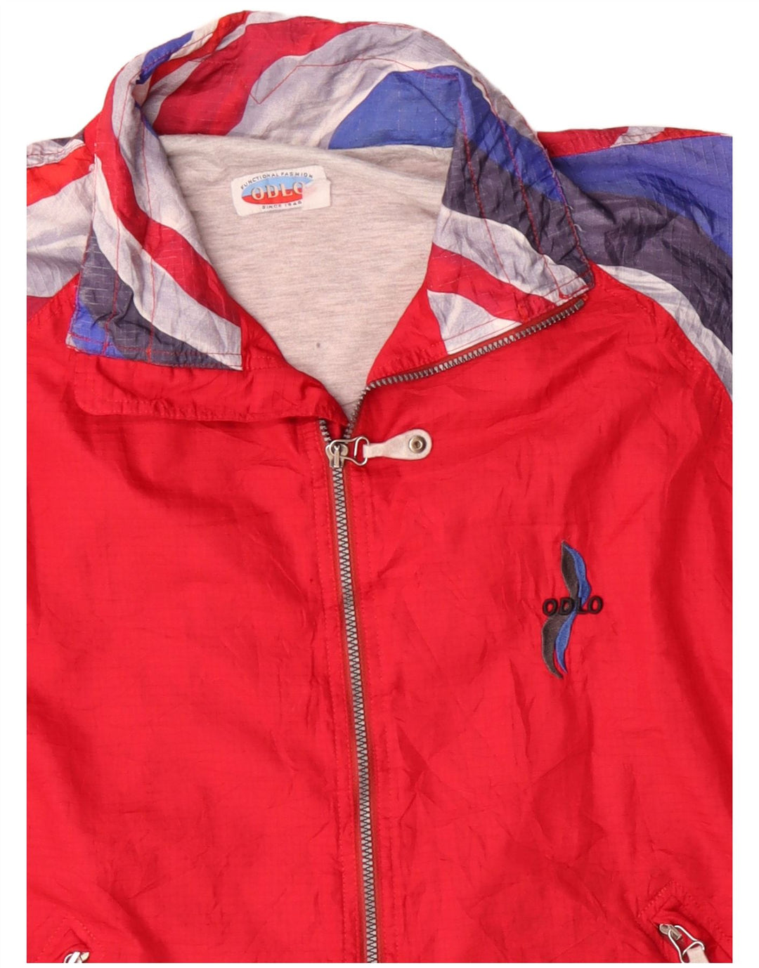 ODLO Herren-Trainingsanzug-Oberteil, Jacke, XL, Rot, Farbblock