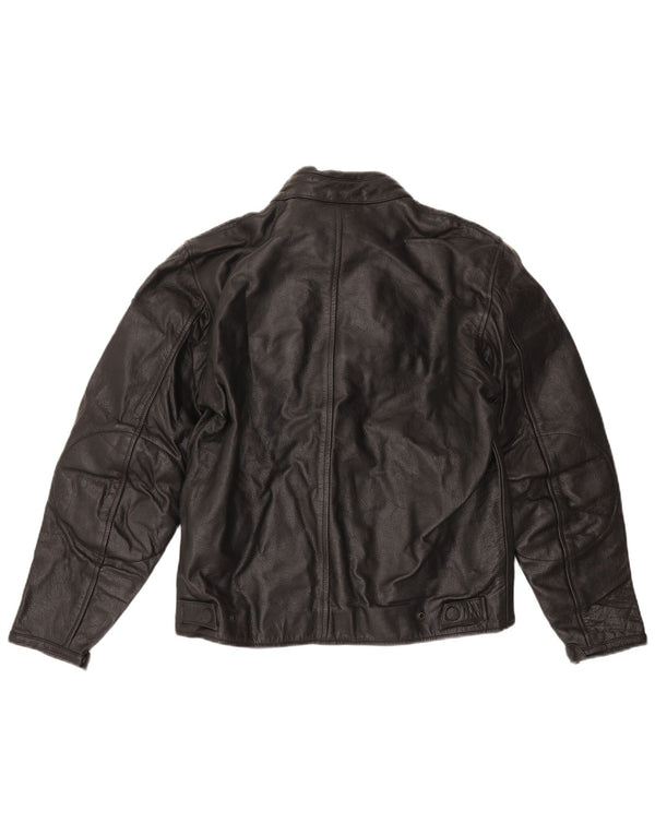 Vintage Damen Leder Racer Jacke UK 16 Large Schwarz