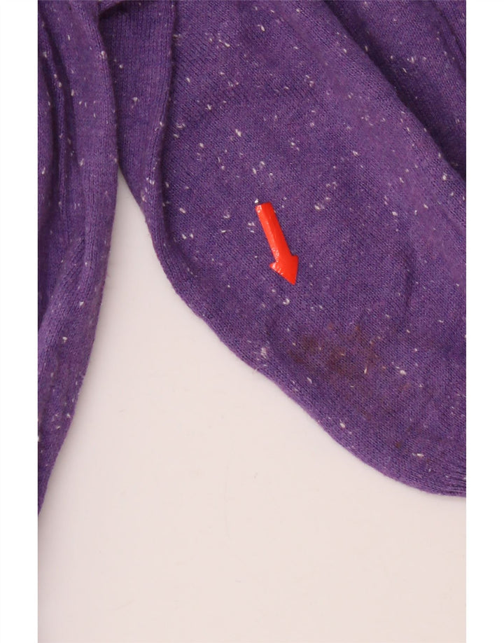Superdry Herren-Pullover mit V-Ausschnitt aus mittelvioletter gefleckter Baumwolle