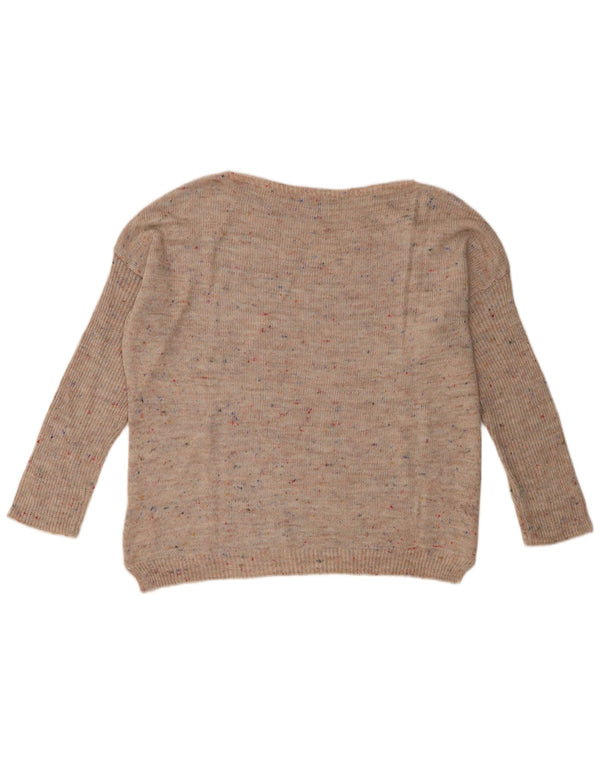 Rifle Damen-Pullover mit U-Boot-Ausschnitt, übergroß, Gr. 40, Größe L, beige meliert