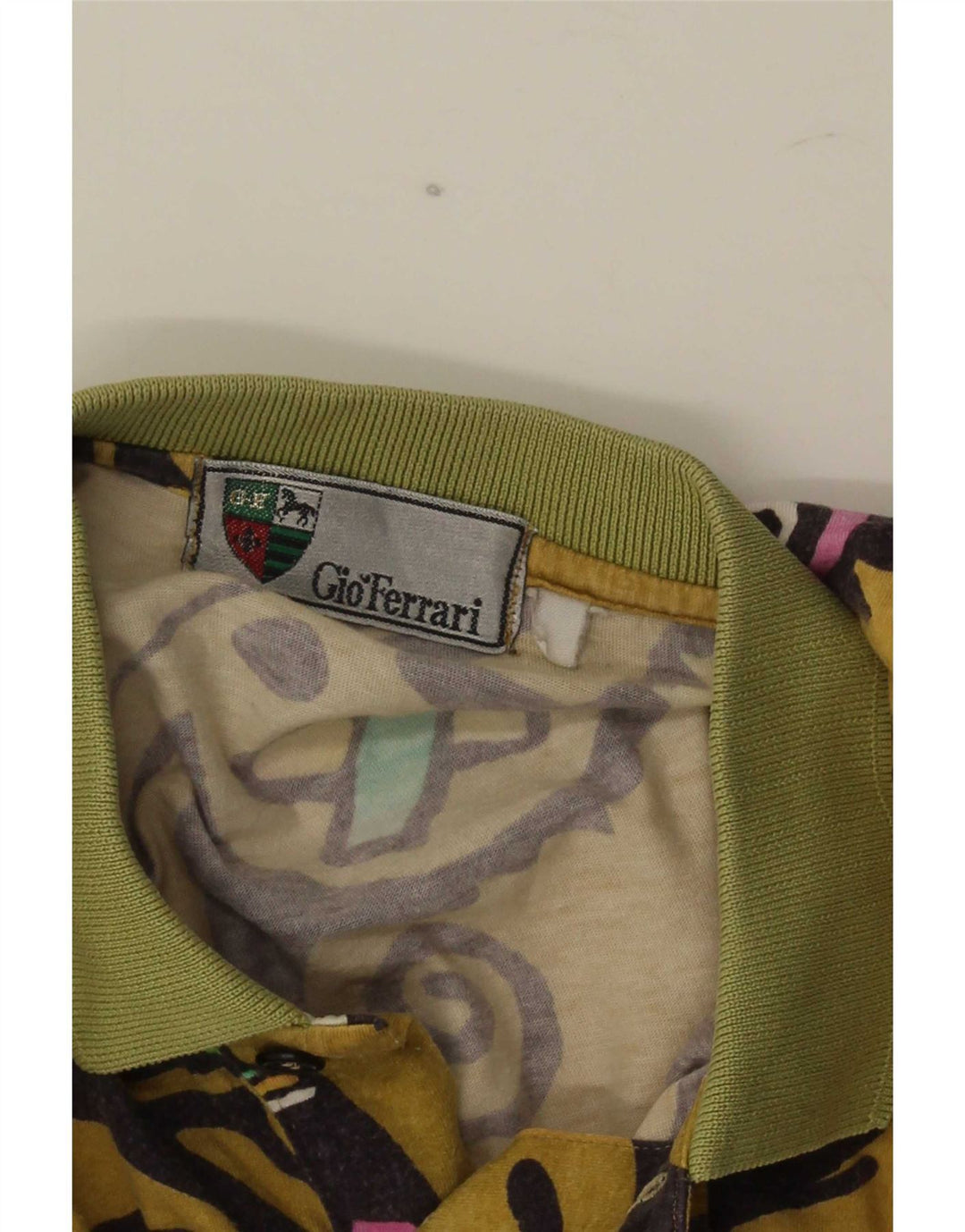 Gio Ferrari Herren-Poloshirt, mittelgelb, geometrisch