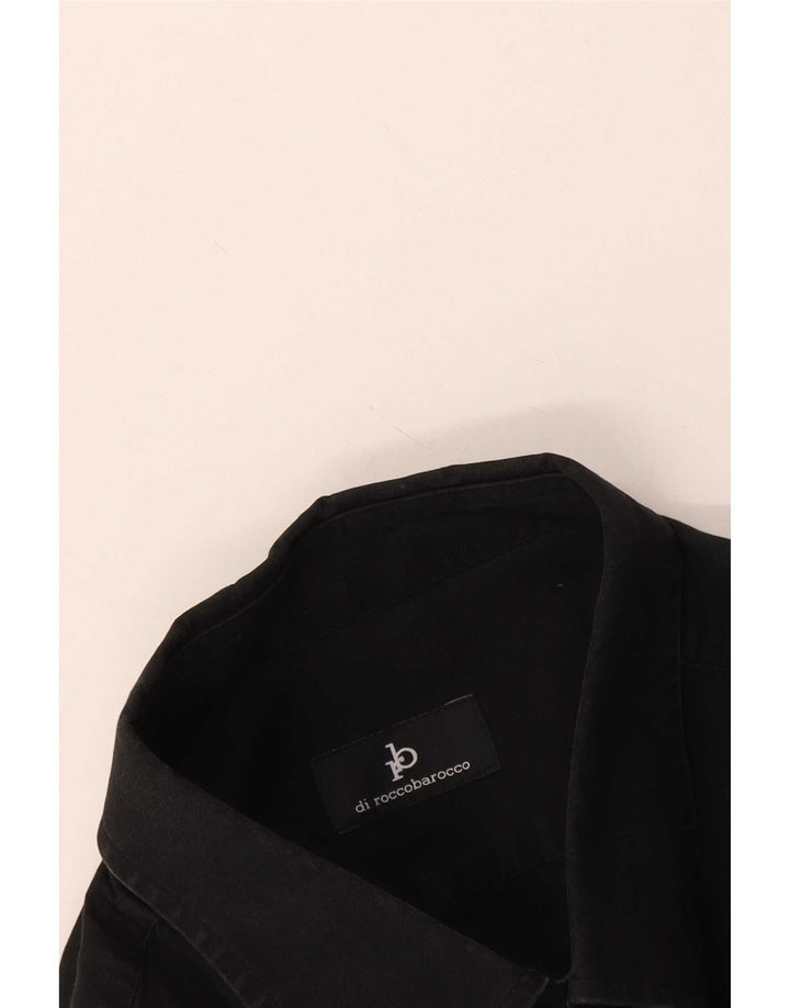 Roccobarocco Herren Kurzarmhemd Medium Schwarz