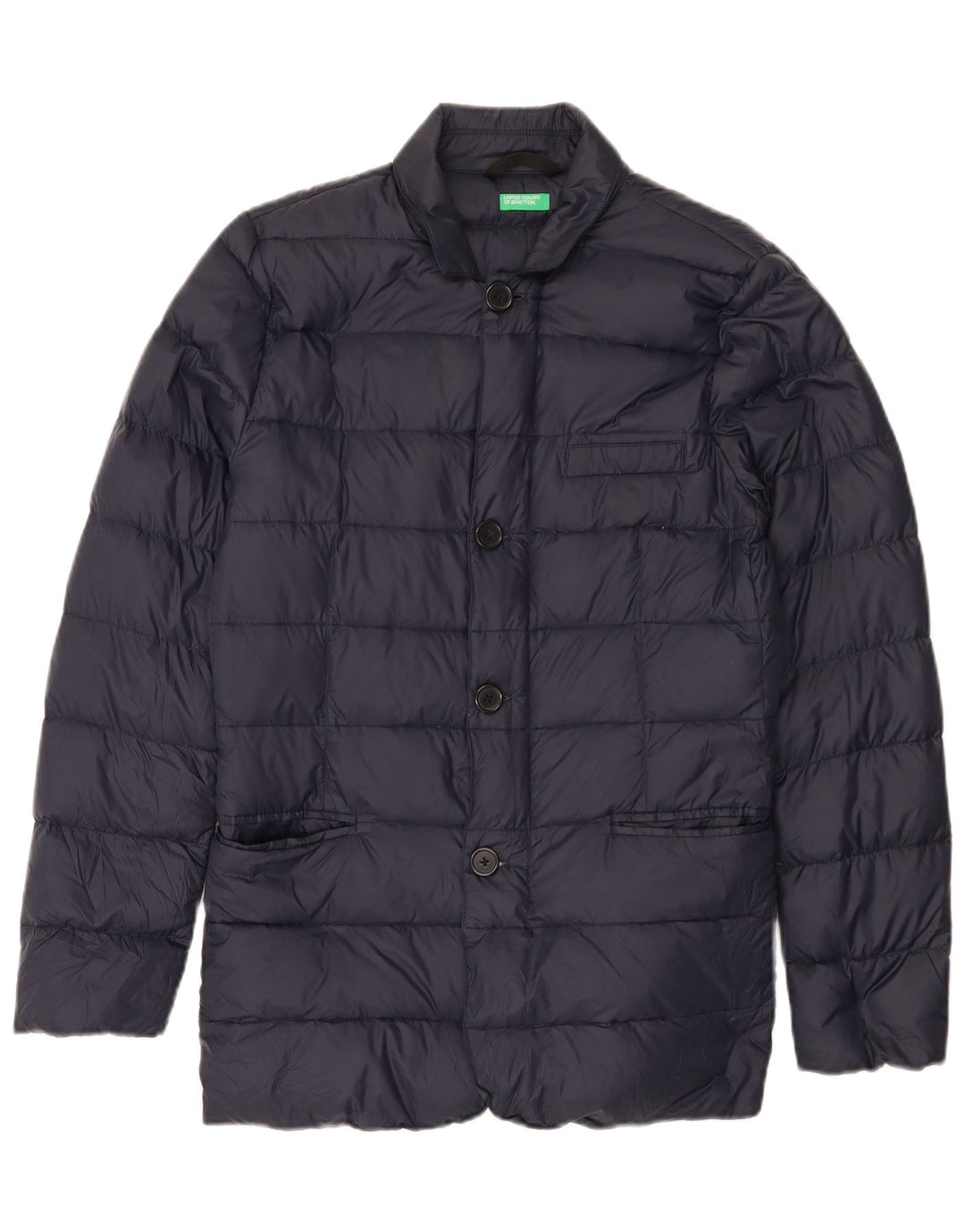 Benetton Herren Wattierte Jacke IT 44 XS Marineblau Polyamid