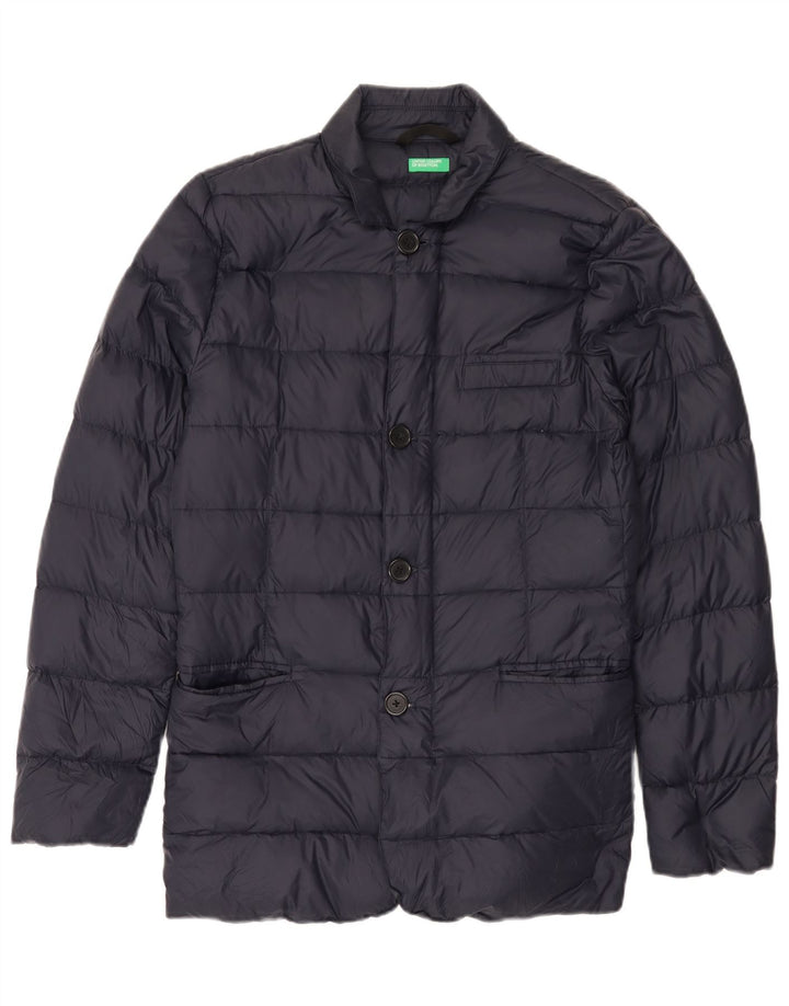 Benetton Herren Wattierte Jacke IT 44 XS Marineblau Polyamid